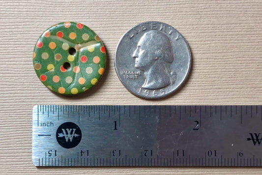 Coconut Polka Dot Button