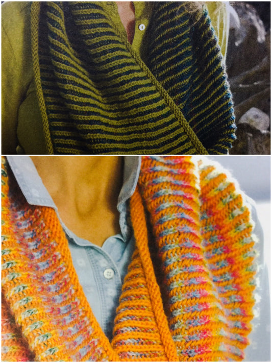 Channeled Colors Brioche Loop of Scarf